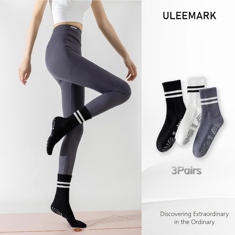 ULEEMARK Store Womens Pilates Non slip Yoga Socks Dance Gym Exercise Ankle Socks - Image 2